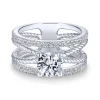 Discount Gabriel & Co. Lucinda - 14K White Gold Free Form Round Diamond Engagement Ring