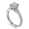 Clearance Gabriel & Co. Luciole - 14K White Gold Cushion Cut Diamond Engagement Ring