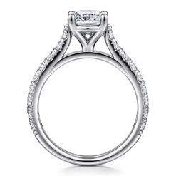 Clearance Gabriel & Co. Luciole - 14K White Gold Cushion Cut Diamond Engagement Ring