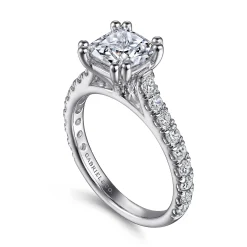 Clearance Gabriel & Co. Luciole - 14K White Gold Cushion Cut Diamond Engagement Ring