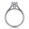 Discount Gabriel & Co. Luciole - 14K White Gold Emerald Cut Diamond Engagement Ring