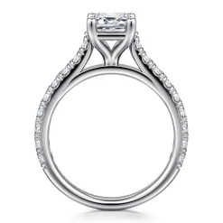 Discount Gabriel & Co. Luciole - 14K White Gold Emerald Cut Diamond Engagement Ring