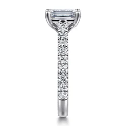 Discount Gabriel & Co. Luciole - 14K White Gold Emerald Cut Diamond Engagement Ring