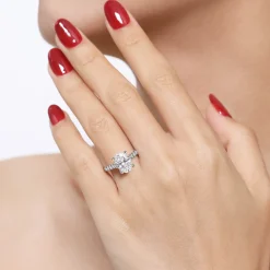 Sale Gabriel & Co. Luciole - 14K White Gold Oval Diamond Engagement Ring