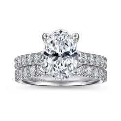 Sale Gabriel & Co. Luciole - 14K White Gold Oval Diamond Engagement Ring