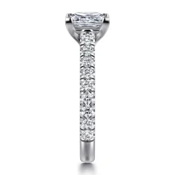 Clearance Gabriel & Co. Luciole - 14K White Gold Princess Cut Diamond Engagement Ring