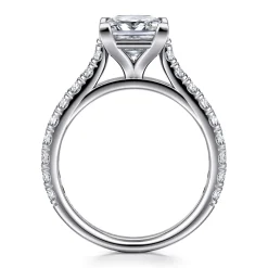 Clearance Gabriel & Co. Luciole - 14K White Gold Princess Cut Diamond Engagement Ring