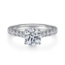 Discount Gabriel & Co. Luciole - 14K White Gold Round Diamond Engagement Ring