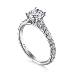 Discount Gabriel & Co. Luciole - 14K White Gold Round Diamond Engagement Ring