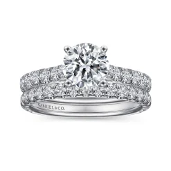 Discount Gabriel & Co. Luciole - 14K White Gold Round Diamond Engagement Ring