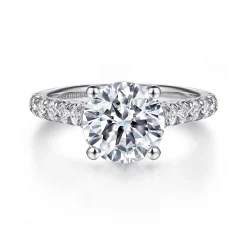 New Gabriel & Co. Luciole - Platinum Round Diamond Engagement Ring