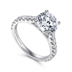 New Gabriel & Co. Luciole - Platinum Round Diamond Engagement Ring