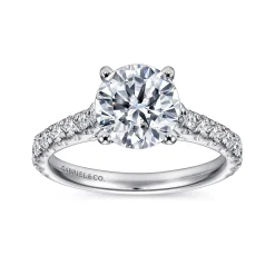 New Gabriel & Co. Luciole - Platinum Round Diamond Engagement Ring