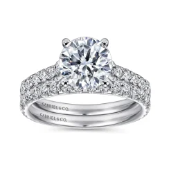 New Gabriel & Co. Luciole - Platinum Round Diamond Engagement Ring