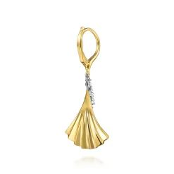 Discount Gabriel & Co. Lumiere - 14K White Yellow Gold Diamond and Diamond Cut Leverback Drop Earrings
