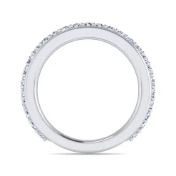 Outlet Gabriel & Co. Lumierre - 14K White Gold Channel Prong Diamond Anniversary Band with Milgrain - 0.55 ct