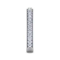 Outlet Gabriel & Co. Lumierre - 14K White Gold Channel Prong Diamond Anniversary Band with Milgrain - 0.55 ct
