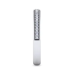 Gabriel & Co. Lumierre - 14K White Gold Channel Prong Diamond Anniversary Band with Milgrain - 0.13 ct