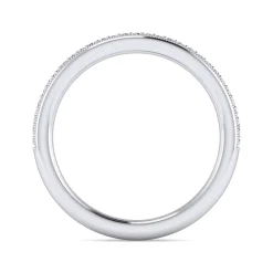 Gabriel & Co. Lumierre - 14K White Gold Channel Prong Diamond Anniversary Band with Milgrain - 0.13 ct