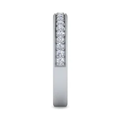 Outlet Gabriel & Co. Lumierre - 14K White Gold Channel Prong Diamond Anniversary Band with Milgrain - 0.25 ct