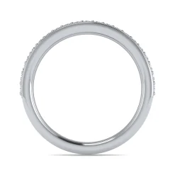 Outlet Gabriel & Co. Lumierre - 14K White Gold Channel Prong Diamond Anniversary Band with Milgrain - 0.25 ct