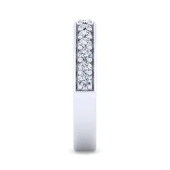 Best Gabriel & Co. Lumierre - 14K White Gold Channel Prong Diamond Anniversary Band with Milgrain - 0.5 ct
