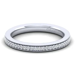 Sale Gabriel & Co. Lumierre - 14K White Gold Channel Prong Diamond Anniversary Band with Milgrain - 0.2 ct