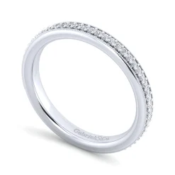 Sale Gabriel & Co. Lumierre - 14K White Gold Channel Prong Diamond Anniversary Band with Milgrain - 0.2 ct