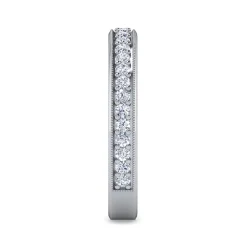 Clearance Gabriel & Co. Lumierre - 14K White Gold Channel Prong Diamond Anniversary Band with Milgrain - 0.37 ct