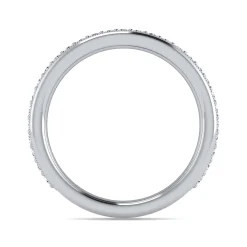 Clearance Gabriel & Co. Lumierre - 14K White Gold Channel Prong Diamond Anniversary Band with Milgrain - 0.37 ct