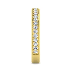 Discount Gabriel & Co. Lumierre - 14K Yellow Gold Channel Prong Diamond Anniversary Band with Milgrain - 0.37 ct