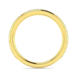 Discount Gabriel & Co. Lumierre - 14K Yellow Gold Channel Prong Diamond Anniversary Band with Milgrain - 0.37 ct