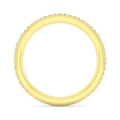 Sale Gabriel & Co. Lumierre - 14K Yellow Gold Channel Prong Diamond Anniversary Band with Milgrain - 0.2 ct