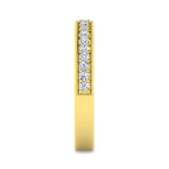 Sale Gabriel & Co. Lumierre - 14K Yellow Gold Channel Prong Diamond Anniversary Band with Milgrain - 0.25 ct