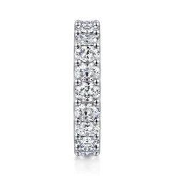 New Gabriel & Co. Luminara - 14K White Gold Scallop Setting Oval Diamond Eternity Band - 2.9 ct