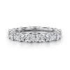 Best Gabriel & Co. Luminara - 14K White Gold Scallop Setting East West Oval Diamond Eternity Band - 2.2 ct