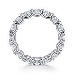Best Gabriel & Co. Luminara - 14K White Gold Scallop Setting East West Oval Diamond Eternity Band - 2.2 ct