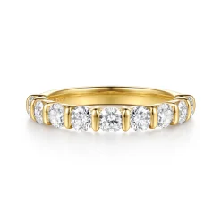 Sale Gabriel & Co. Lumière - 14K Yellow Gold Channel Setting Diamond Anniversary Band - 1 ct