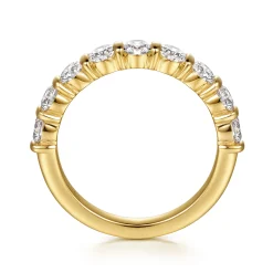 Sale Gabriel & Co. Lumière - 14K Yellow Gold Channel Setting Diamond Anniversary Band - 1 ct