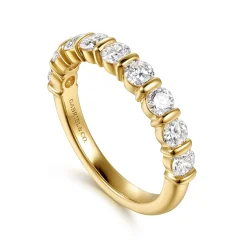 Sale Gabriel & Co. Lumière - 14K Yellow Gold Channel Setting Diamond Anniversary Band - 1 ct