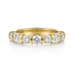 Outlet Gabriel & Co. Lumière - 14K Yellow Gold Channel Setting Diamond Anniversary Band - 1.4 ct