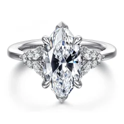 Online Gabriel & Co. Lunara - 14K White Gold Marquise Shape Diamond Engagement Ring