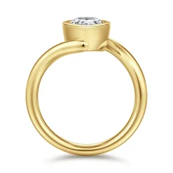Discount Gabriel & Co. Luve - 14K Yellow Gold Bypass Pear Shape Solitaire Diamond Engagement Ring