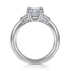 Best Gabriel & Co. Lyon - 14K White Gold Radiant Cut Three Stone Diamond Engagement Ring