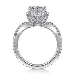 Best Gabriel & Co. Madeleine - 14K White Gold Pear Shape Halo Diamond Engagement Ring