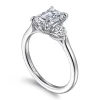 Best Gabriel & Co. Madison - 14K White Gold Emerald Cut Three Stone Lotus Diamond Engagement Ring