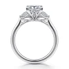 Online Gabriel & Co. Madison - 14K White Gold Princess Cut Three Stone Lotus Diamond Engagement Ring