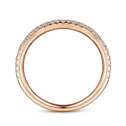 Outlet Gabriel & Co. Madrid - 14K Rose Gold Diamond Wedding Band - 0.25 ct