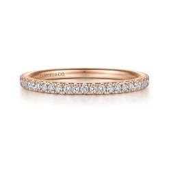 Outlet Gabriel & Co. Madrid - 14K Rose Gold Diamond Wedding Band - 0.25 ct