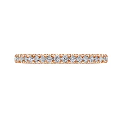 Gabriel & Co. Madrid - 14K Rose Gold French Pave Diamond Wedding Band - 0.25 ct